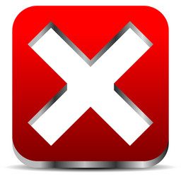 Red cross graphics remove delete button icon vector