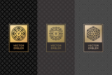 set of design elements labels and frames vector image