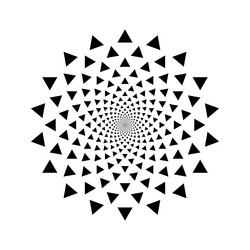 spiral triangle pattern with inward motion vector image