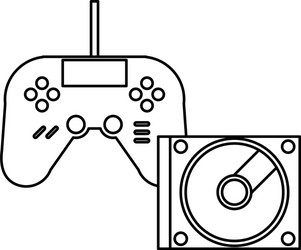 compact disk device with video game control vector image