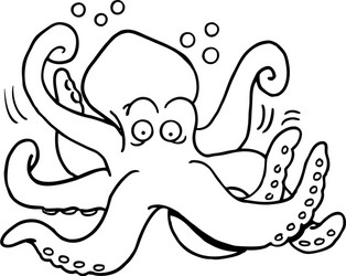Cute Cartoon Octopus Vector Image