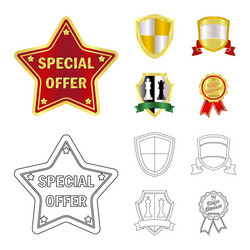 isolated object emblem and badge icon vector image