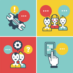 online support and faq call center settings vector image