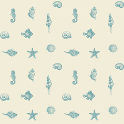 seamless pattern with seashells various shapes vector image