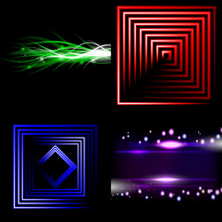 Set of blurry abstract lines light effect sparkle vector