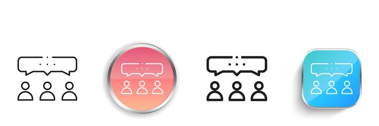 group chat icon thin linear regular and button vector image