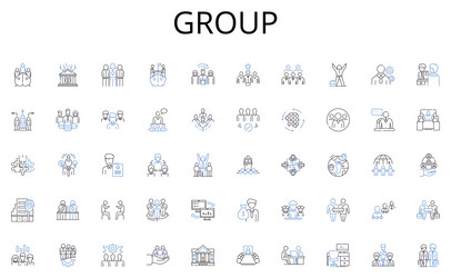 Group line icons collection artificial smart vector