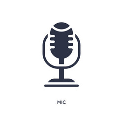 mic icon on white background simple element from vector image