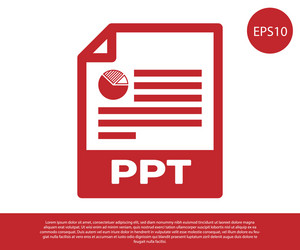 red ppt file document icon download button vector