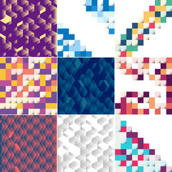 seamless pattern of colorful blocks with shadow vector image