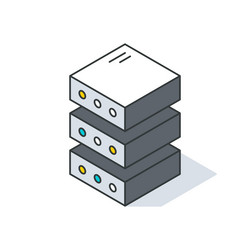 server rack or tower unit of data center vector image