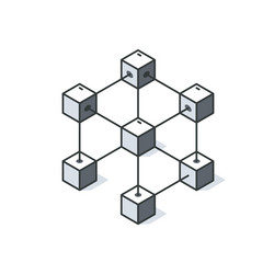 blockchain isometric icon block validation vector image