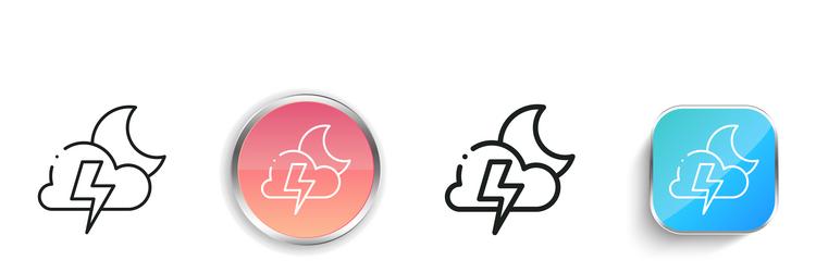bolt icon thin linear regular and button style vector image