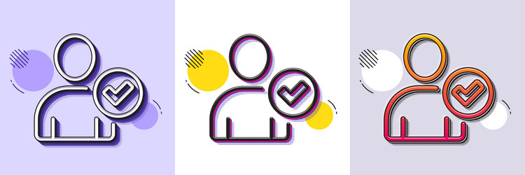 checked user line icon profile avatar sign vector image
