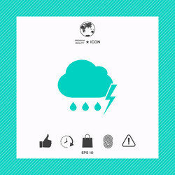Cloud thunderstorm lightning rain icon Royalty Free Vector