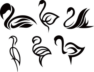 Elegant Swan Silhouettes Vector Image