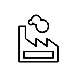 Industrial factory line outline icon Royalty Free Vector