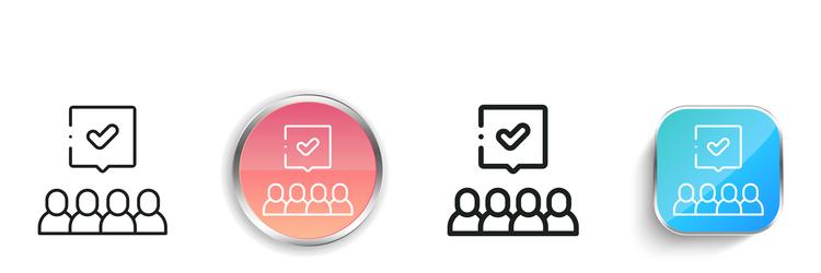 group icon thin linear regular and button style vector image