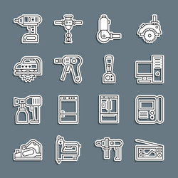 set line radio house intercom system computer vector image