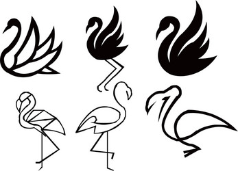 Elegant Swan Silhouettes Vector Image