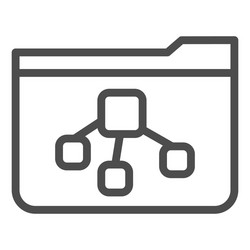 file tree folder line icon with document vector image