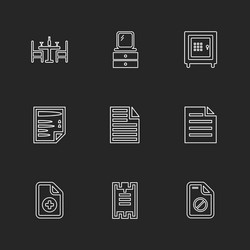 Files document clipboard write eps icons set vector