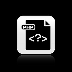 black php file document download button icon vector image