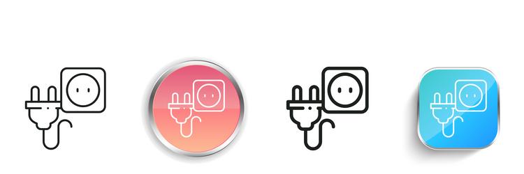 bolt icon thin linear regular and button style vector image