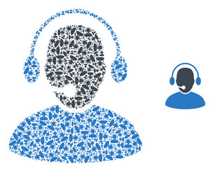 call center worker recursion composition self vector image