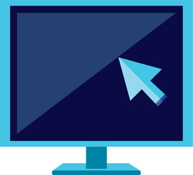 computer monitor with pointer arrow vector