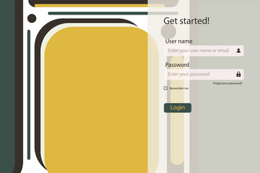 flat design log in landing page login form user vector image