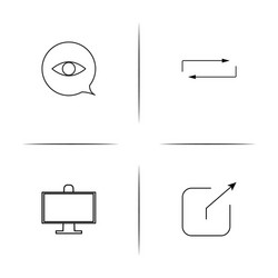 interface simple linear icon setsimple outline vector image