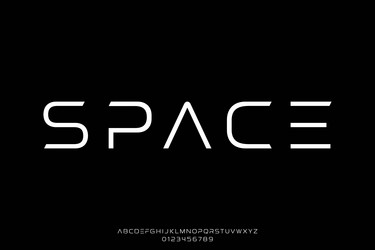 Modern sleek space alphabet display font vector