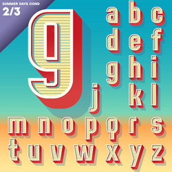 retro alphabet for summer typography design vector image