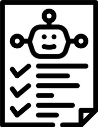 robot task list line icon vector image