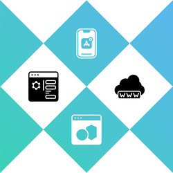 set browser setting software mobile apps and web vector image