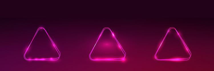 set of neon double frames with shining effects vector image