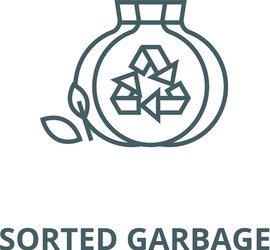 sorted garbage line icon linear concept vector