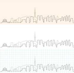 qingdao hand drawn skyline vector