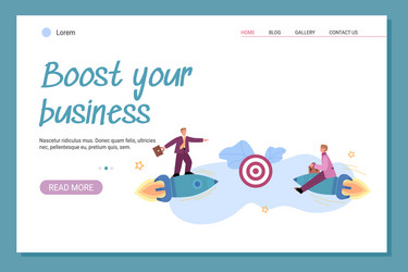 Web banner with two businessmen competitors flying vector