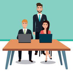 Business people in training process isolated icon vector