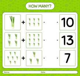 How many counting game with spring onion vector