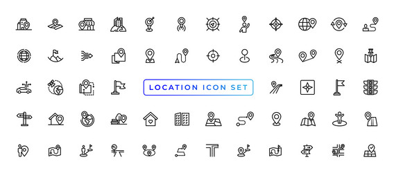 location icons set navigation map pointer vector image