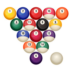 Billiard balls in wooden rack Royalty Free Vector Image
