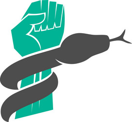 Snake bite hand traditional snake handshake Vector Image