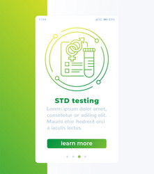 Std testing banner with line icon design vector