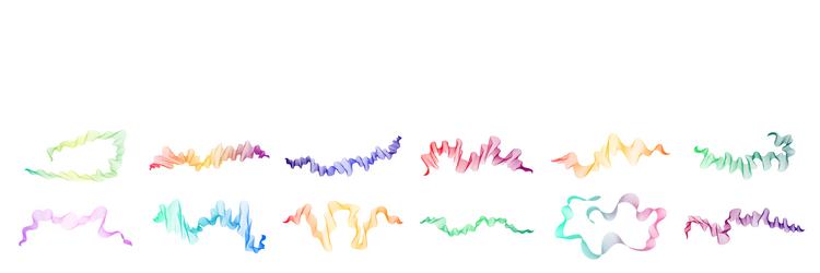 set of abstract backdrops with multicolor waves vector image