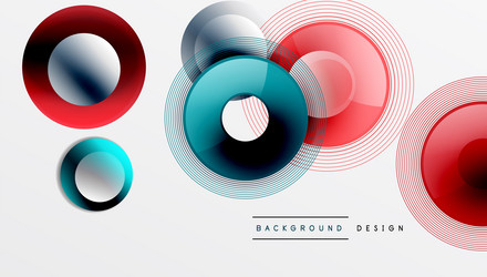 abstract circles overlap creating vibrant color vector image