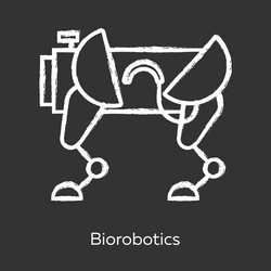 Biorobotics chalk icon dog-like robot creating vector