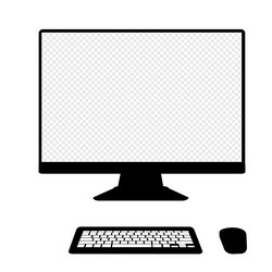 computer icon monitor with keyboard flat style ve vector image